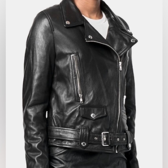 Motorcycle jacket soft leather cognac brown leather jacket size M moto jacket - Picture 16 of 16